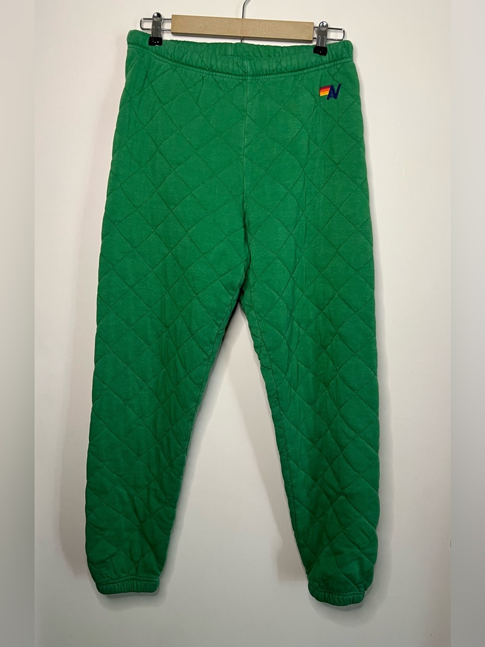 Aviator Nation Quilted Kelly Green Sweatpants Women’s Size S